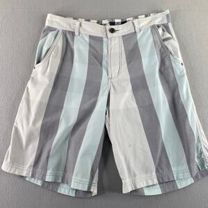 Lululemon Kahuna Golf Gray Blue Striped Men's Shorts Size 36